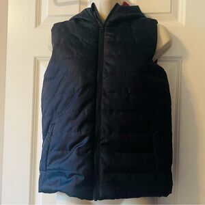 DIP Puffer Vest with Hood Youth XL Unisex Dark Blue Red Lined Full Zip